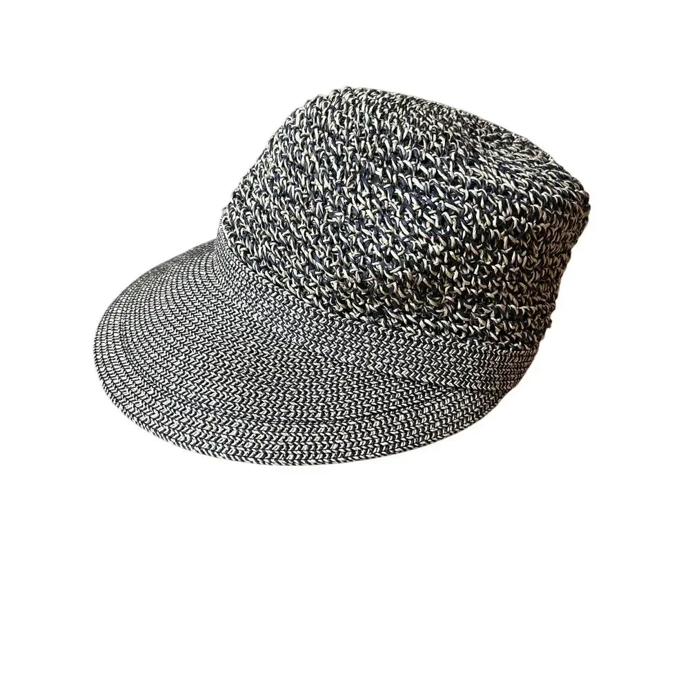 Scala | Hat Front Rimmed with Bow.  Natural Paper & Nylon